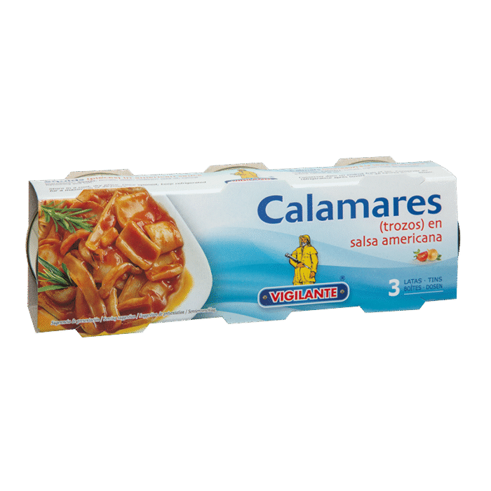 Calamares (trozos) en salsa americana VIGILANTE Pack de 3
