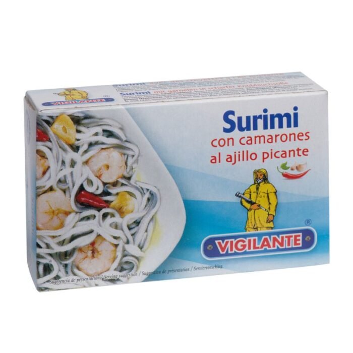 Surimi con camarones al ajillo picante VIGILANTE Peso neto: 110g